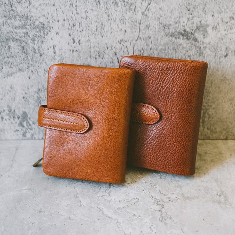 真皮文青簡約短夾 X6302 咖