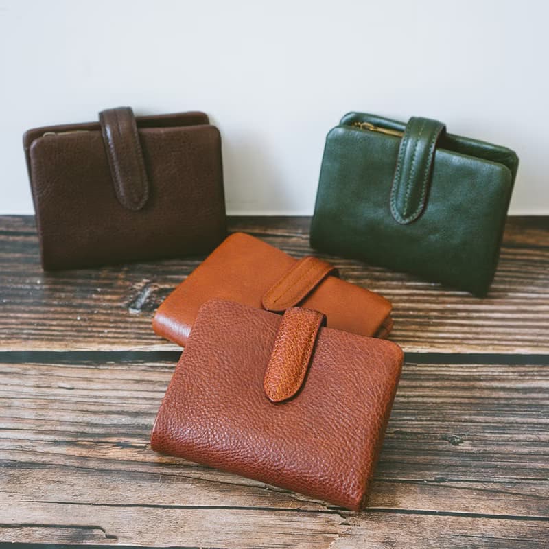 真皮文青簡約短夾 X6302 咖