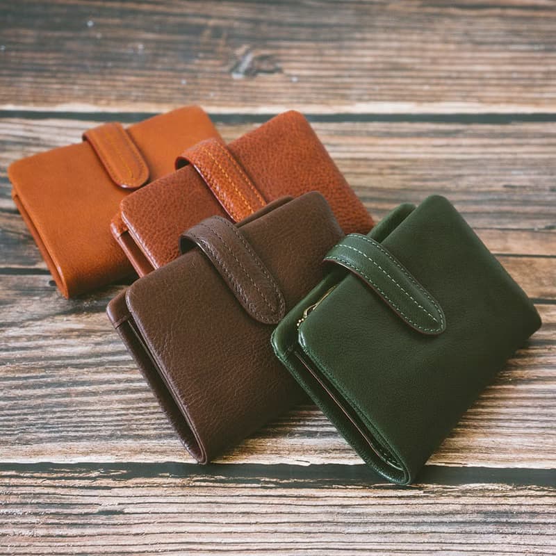 真皮文青簡約短夾 X6302 咖