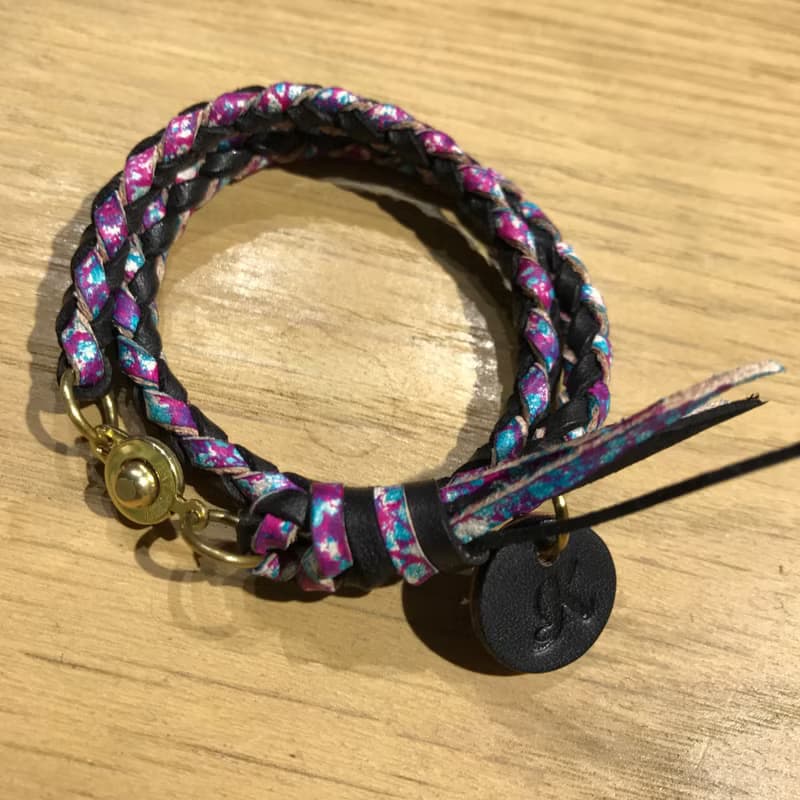 純手工編織手工宣染色皮革手鍊~