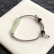 快速出貨 天然緬甸玉翡翠 玉兔 編織款手鍊 送禮 開運 貴人