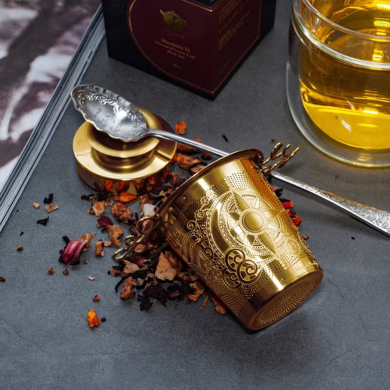 01LIV 不銹鋼濾茶器Charis 多用途金色茶濾泡茶水分離創意茶具禮