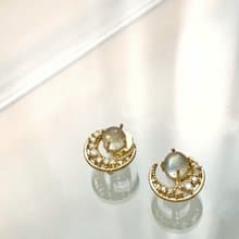 夾式耳環 | Selene | 圓月之光