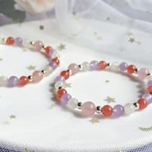 【姹紫嫣紅】紅紋石 粉晶 月光石 薰衣草紫水晶手鍊