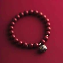 硃砂醒獅辟邪化太歲925純銀手鍊 8mm