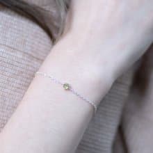 橄欖石925純銀簡約六爪手鍊