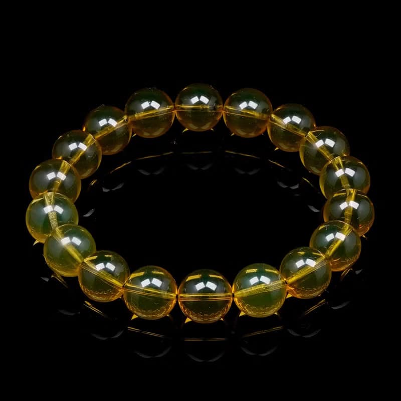 【正佳珠寶】琥珀藍珀 金藍超淨水 10mm 藍珀手珠