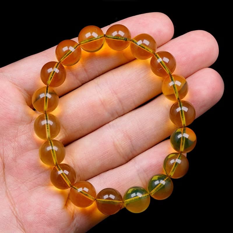 【正佳珠寶】琥珀藍珀 金藍超淨水 10mm 藍珀手珠