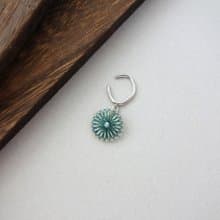 絹線製 野花耳骨夾 Wildflower Ear cuff | 綠色 | 免運費