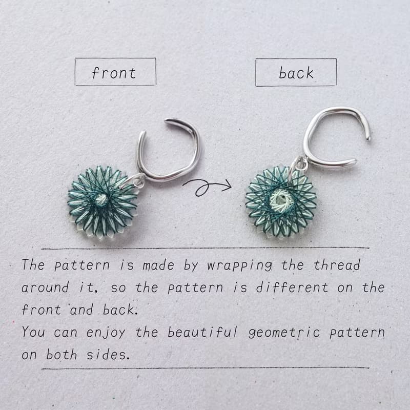 絹線製 野花耳骨夾 Wildflower Ear cuff | 綠色 | 免運費