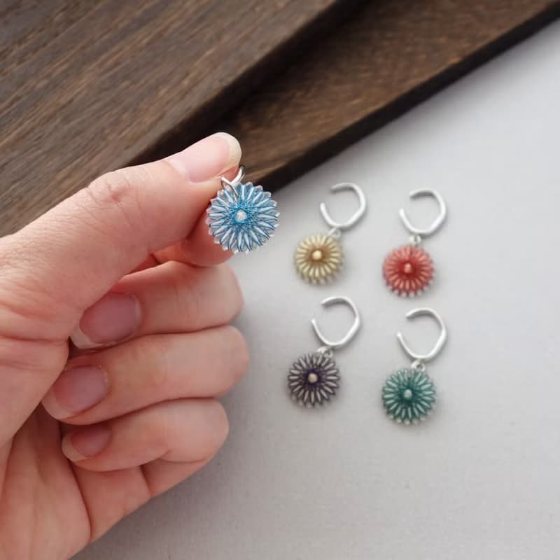 絹線製 野花耳骨夾 Wildflower Ear cuff | 綠色 | 免運費
