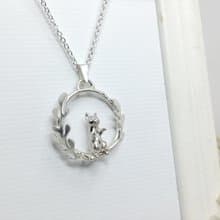 貓奴 生日 週年 愛情 情人節禮物 手工訂作 純銀花圈聊天貓項鍊