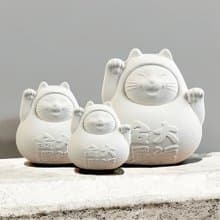 【一家祈福】圓滾滾幸運貓團圓版 (大中小三入) 純淨白