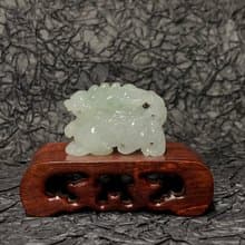 快速出貨 天然A貨緬甸玉翡翠招財貔貅 白翡飛天貔貅桌上型擺件