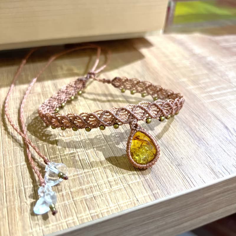 Crystoria Stone | Macrame | 南美蠟線 | 項鍊 | 黃水晶