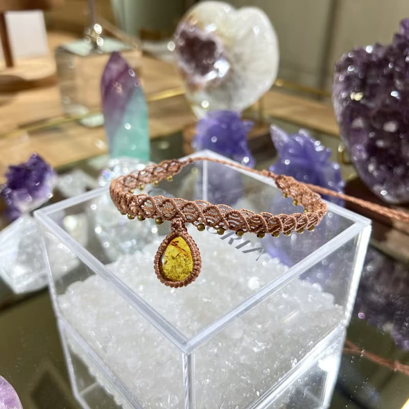 Crystoria Stone | Macrame | 南美蠟線 | 項鍊 | 黃水晶