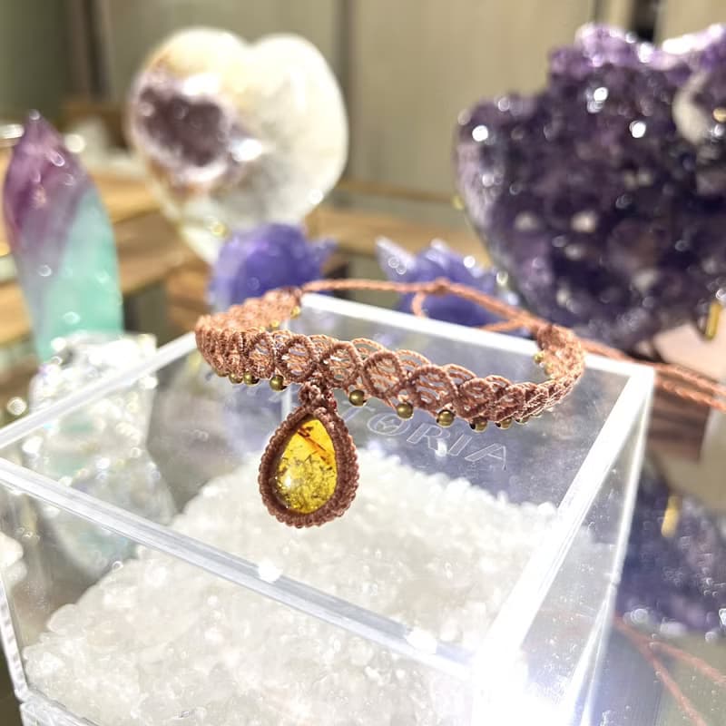 Crystoria Stone | Macrame | 南美蠟線 | 項鍊 | 黃水晶