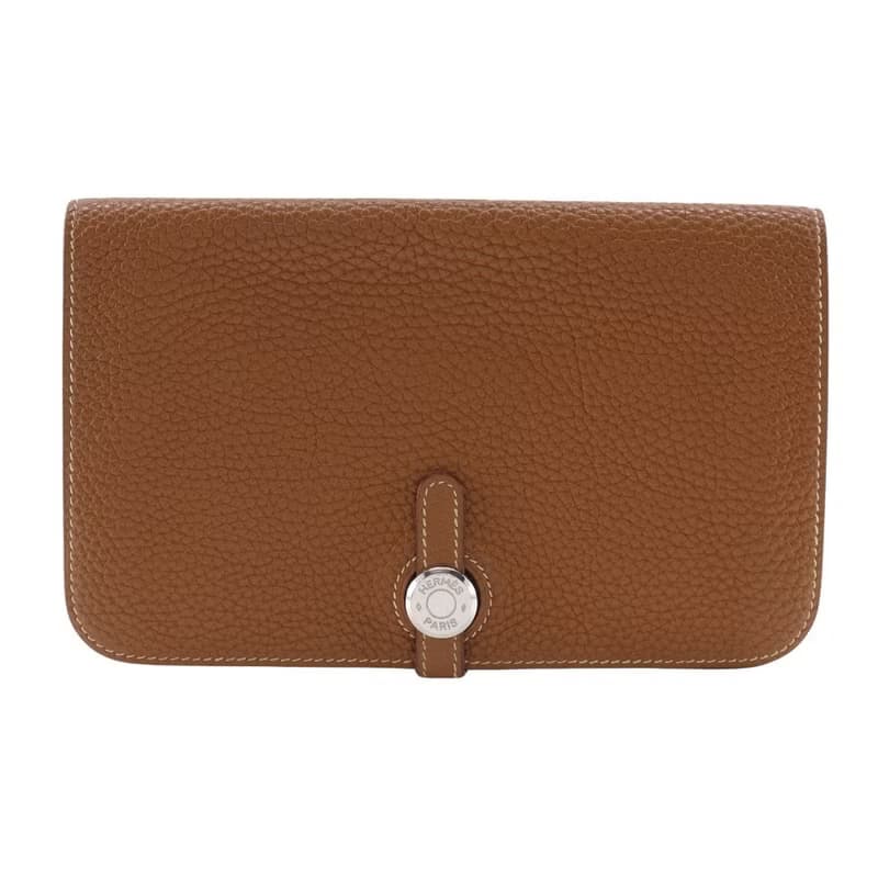 【日本直送】エルメス HERMES ドゴンGM 長財布 トリヨンクレマンス ゴールド 茶 ユニセックス【中古】