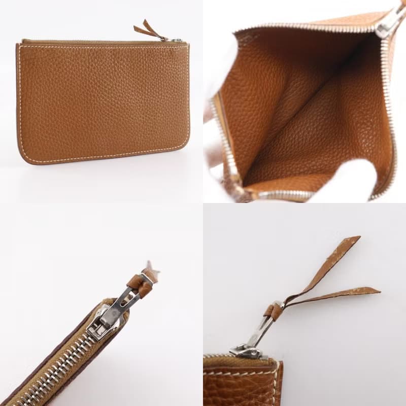 【日本直送】エルメス HERMES ドゴンGM 長財布 トリヨンクレマンス ゴールド 茶 ユニセックス【中古】