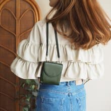 Tart (Green) : Short wallet, Cow leather, Wallet with long strap, Green