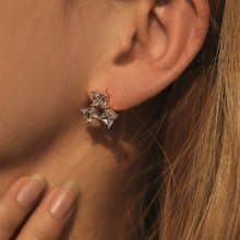 鋯石系列百搭時尚耳環小號輕熟百搭甜美耳飾鍍18K真金