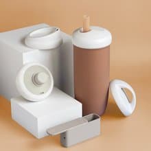 甘甘隨心杯 I 一杯四蓋吸管組 (附摺摺粗吸管透明白)