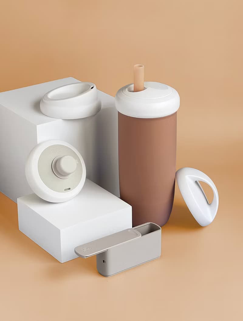 甘甘隨心杯 I 一杯四蓋吸管組 (附摺摺粗吸管透明白)