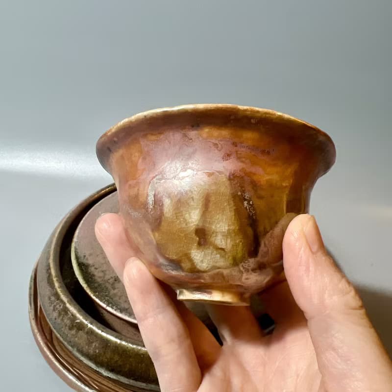 純手捏絞泥柴燒杯 / 茶杯 / 小平凡手作