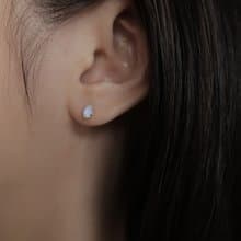 925純銀 月光石 水滴型 爪鑲 轉珠 鎖珠 耳環 耳夾 免費送禮包裝