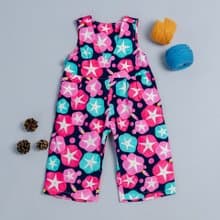 小v肩釦寬管長褲-和風17 防蚊 兒童 長褲