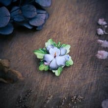 英國 彩色堇花瓷器胸針－歐洲古董首飾 Vintage Jewelry
