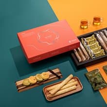 京豐禮 法式烤片+土鳳梨酥+日本脆米鹹蛋黃牛軋/附提袋/中秋禮盒
