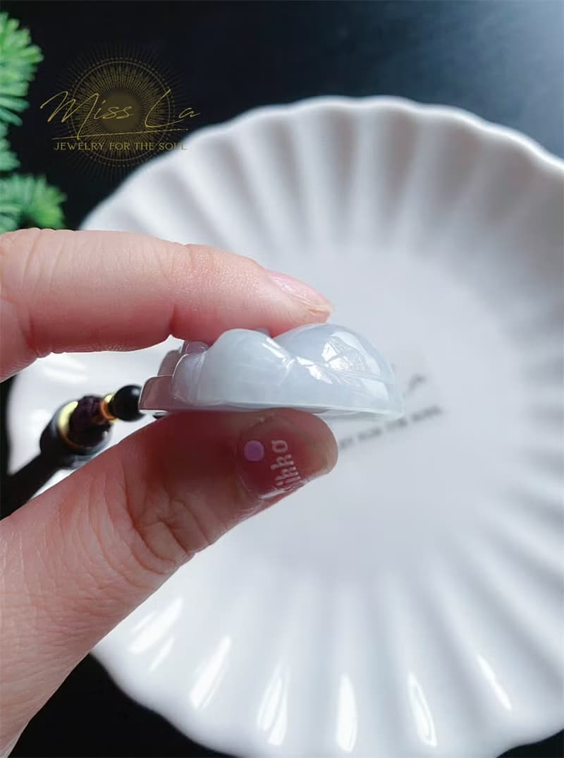 天然緬甸玉 紫綠底 翡翠佛公 彌勒佛 項鍊 禮物 六字箴言