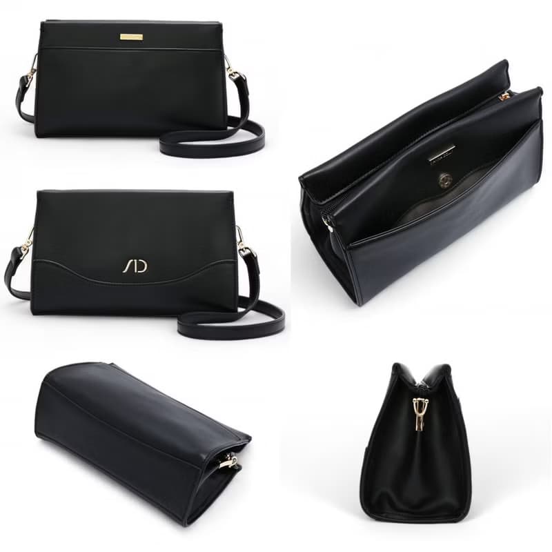 ANNA DOLLY 輕盈雙色斜背包 白色