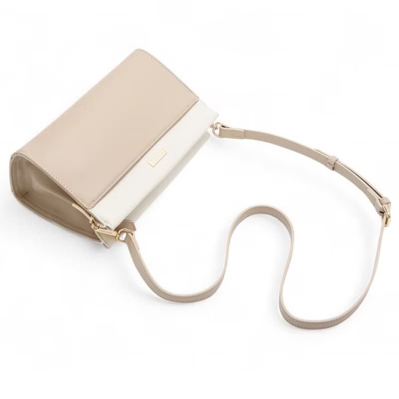 ANNA DOLLY 輕盈雙色斜背包 白色