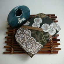 京西陣金襴錦織【山型地菊花紋】-短夾/皮夾/零錢