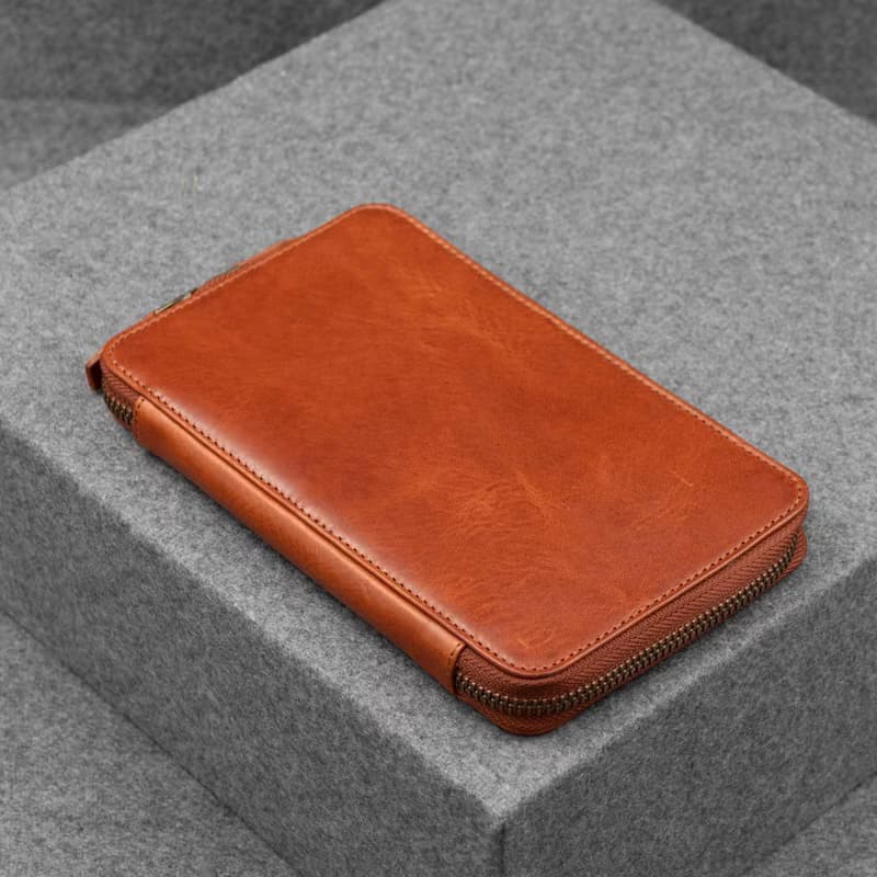 Passport Holder leather, Travel wallet with zip