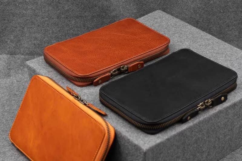Passport Holder leather, Travel wallet with zip
