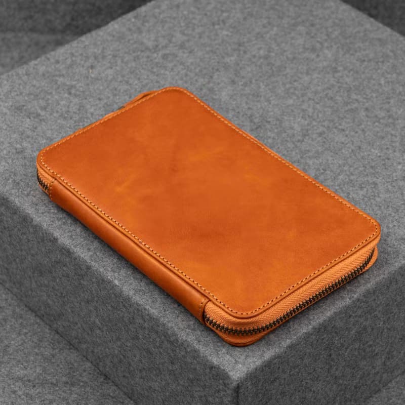 Passport Holder leather, Travel wallet with zip