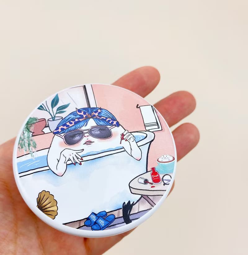 蛋定姐的泡澡時光 隨身化妝圓鏡