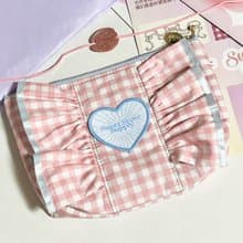 Sweetstore Supply原創粉格蝴蝶結化妝包便攜收納包