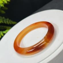 優質 馬達加斯加 漸變紅 瑪瑙手鐲 53+MM 冰潤千層天眼 鴻運當頭
