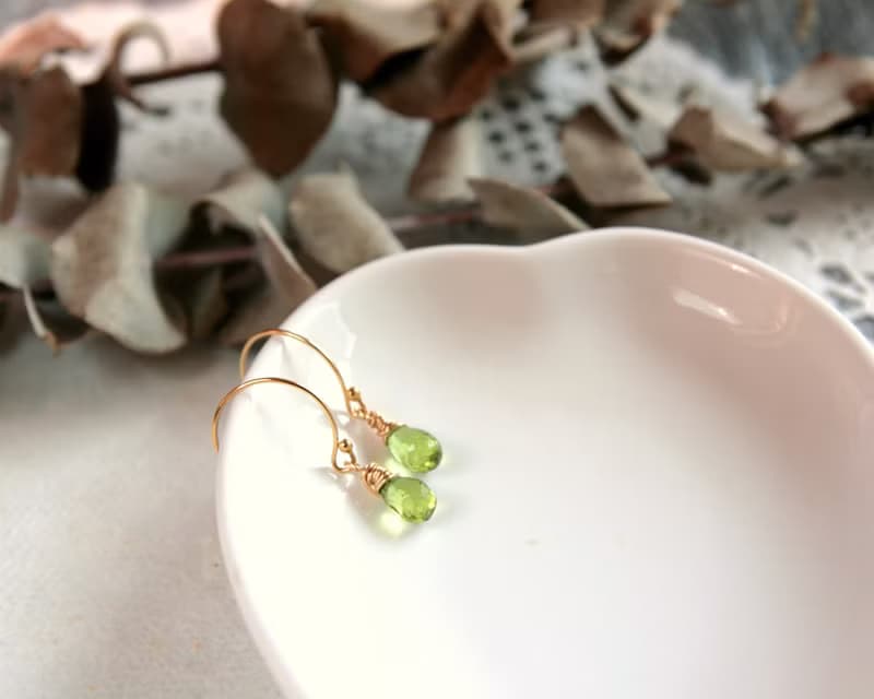 雨後陽光 橄欖石耳環 可改夾式
