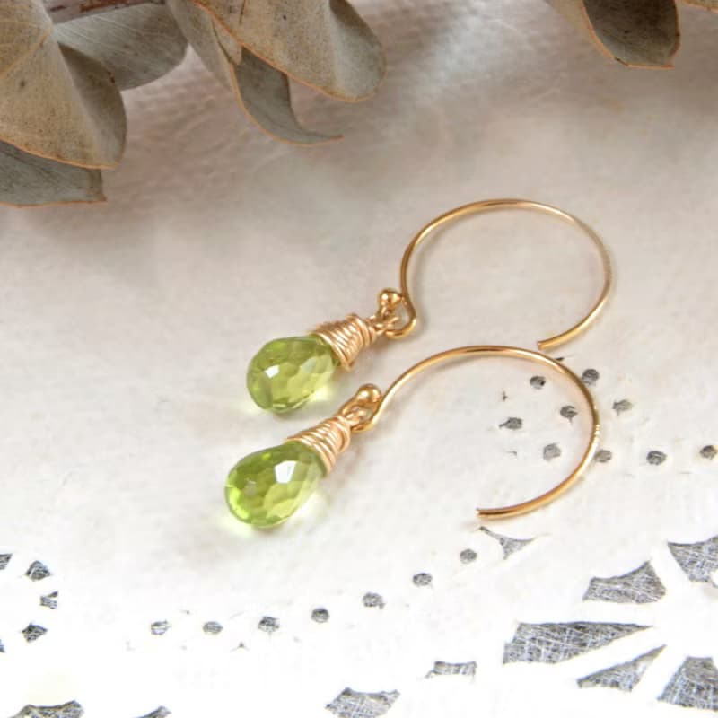 雨後陽光 橄欖石耳環 可改夾式