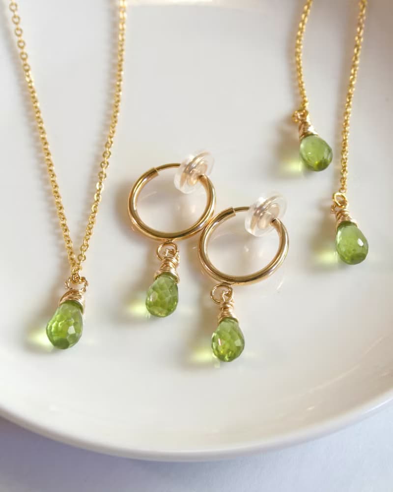 雨後陽光 橄欖石耳環 可改夾式