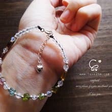 晶晶工坊*Love2hm 【轉圈圈】-彩虹碧璽月光石純銀手鍊