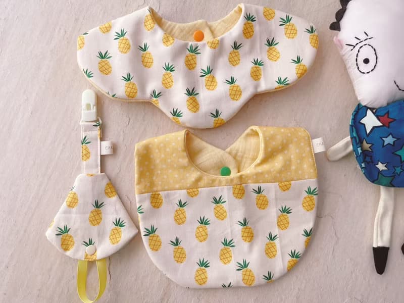 夏季黃鳳梨彌月禮盒。手工製3件組
