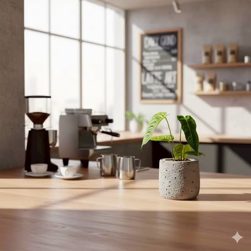 火鶴之王懶人盆栽加圓點灰小水泥盆 套盆 開幕盆栽推薦 桌上盆栽