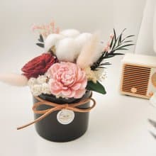 嫣紅與粉白 擴香盆花 擴香花 永生花 開幕小禮 桌上佈置