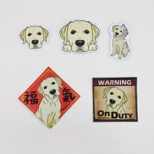 拉不拉多 2毛色 寵物防水抗曬貼紙 行李箱 滑板 衝浪板 春聯